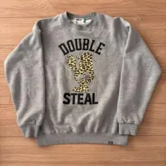 DOUBLE STEAL レオパードプリント トレーナー グレー L 春秋冬のサムネイル