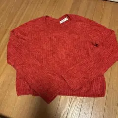 アバクロ・赤いツイストデザインニットセーター