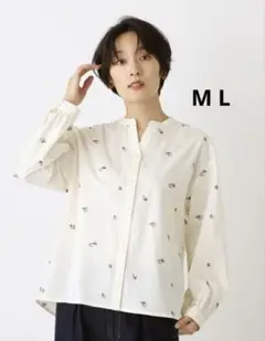 AFTERNOON TEA WARDROBE フラワー刺繍ブラウス　M-L