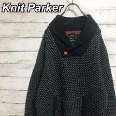 【希少】古着 ニットパーカー 総柄 セーター レトロ VINTAGE