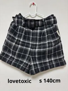 lovetoxic s 140cm チェック柄 ハーフパンツ ラブトキ パンツ