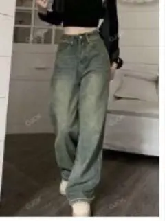 Lサイズ ワイドデニムパンツ