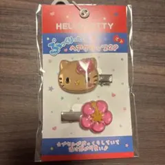サンリオ　ぷっくりったい　ヘアクリップ　日焼け　キティ　ハイビスカス