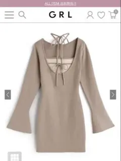 新品タグ付きレイヤード風リボンニットミニワンピース［ru1637］GRLピンクL