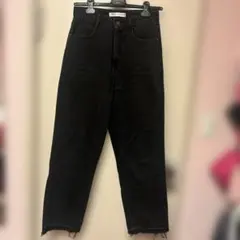 ZARA ハイウエスト デニムパンツ ブラック EUR36のサムネイル