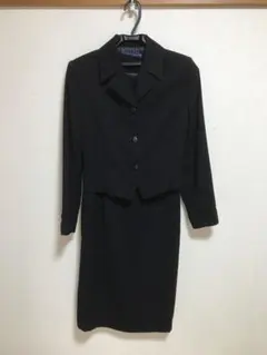 【美品】マリクレール ブラック フォーマル ワンピース 喪服 セレモニー 7号