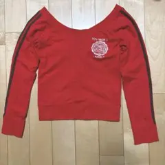 韓国製　Gramercy 赤 オフショルダー スウェット　チビT ギャル　y2k
