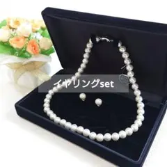 新品未使用 本貝パールアクセサリー2点セット ネックレス＆ピアス/イヤリング