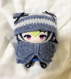 にじぱペっと ぬい服10cmぬいぐるみ帽子 猫耳ニット帽×リボンマフラー