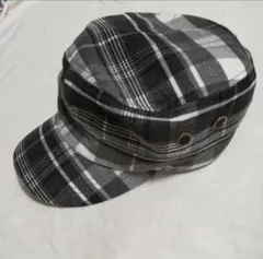 【中古】メンズ　帽子　チェック　モノトーン