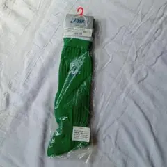 サッカーストッキングasics XSS025 24cm 緑・ホワイトライン