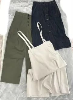 GU ボトムスセット 3点 まとめ売り パンツ スカート セット