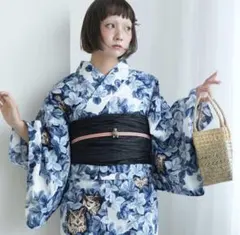 Dita 涼風の藍紺牡丹 浴衣 3点セット 浴衣・帯・下駄 美品 - メルカリ