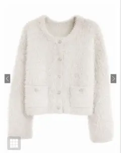 ビジューボタンシャギーニットカーディガン［ru1561］