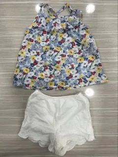 ラルフローレン 花柄 キャミソール ホワイトショートパンツ セット12M 80のサムネイル