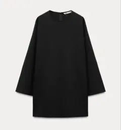 ZARA ザラ　シンプル　長袖　ミニワンピース　ブラック