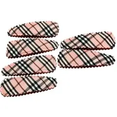 ピンク チェック柄 ヘアピン 6個セット