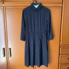 セブンアイディコンセプト　シャツワンピース　紺色
