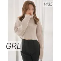 1435 GRL グレイル タートルネッククロップド丈ニットトップス