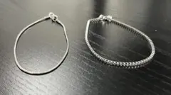 チェーンブレスレット　2個セット　シルバー　メンズ　ステンレス