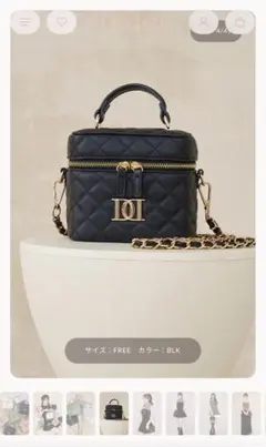 Darich キルティングスクエアミニバック ブラック