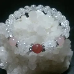 高品質インカローズ＆ローズクォーツ☆薔薇色の人生★パワーストーンブレスレット