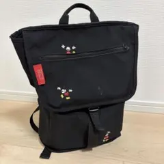 マンハッタン　Manhattan ミッキーマウス刺繍 黒リュック