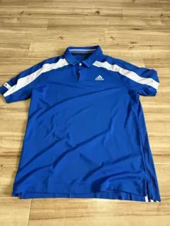 adidas 青 ポロシャツ メンズ