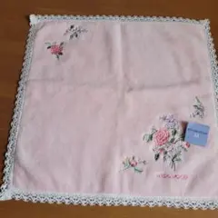 WILDWOOD ピンク刺繍タオルハンカチ