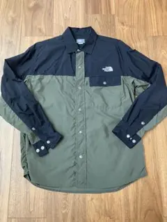 THE NORTH FACE ヌプシシャツ黒/オリーブ S