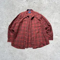 PENDLETONペンドルトン　チェック柄　長袖フランネルシャツ　上質ウール