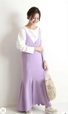 スローブイエナ　ニットキャミワンピース　ラベンダー