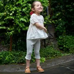 プティマイン　【接触冷感】7分フリルレギンス　100センチ グレー　新品