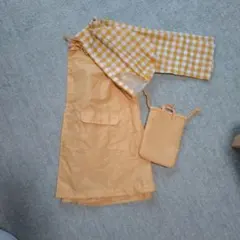 レインコート120cm 黄色 チェック柄