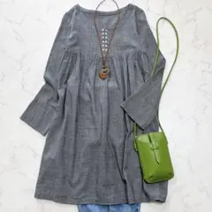 ふんわり✨スティールエコンフォール チュニックワンピース グレンチェック