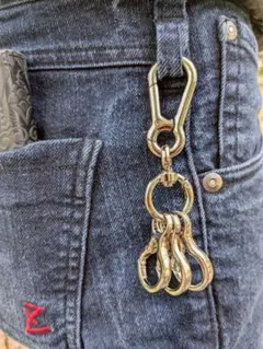 シルバー カナビラ キーリング キーホルダー アメカジ ヴィンテージ メンズ