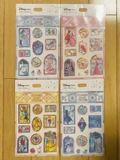 ディズニー ステンドグラス風ステッカー　4枚