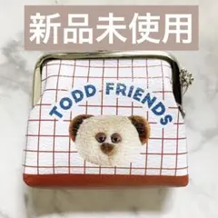 mojojojo PVCがま口ポーチ くま ポーチ 財布 小銭入れ ブラウン