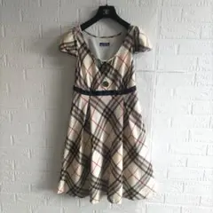 バーバリーブルーレーベル　ノースリーブ　チェック　ワンピース　リボン