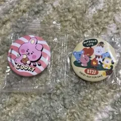 BT21  缶バッジ　2個セット　くら寿司　クッキー