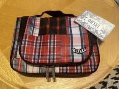 【新品　未使用】DIESEL チェック柄トラベルポーチ