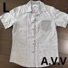 a.v.v HOMME 半袖シャツ Lサイズ　デニム風　メンズシャツ　羽織りのサムネイル