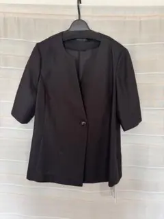 今期新品未使用】ヤマダヤ ノーカラーケープジャケット Aga Black