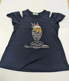hakka kids パフェ刺繍 Tシャツ ネイビー 110cm