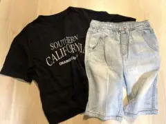 《セット》ZARA kids デニム　ハーフパンツ 140 GU Tシャツ
