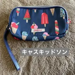 cath kidstonキャスキッドソン　ポーチネイビー　スイカアイスクリーム柄