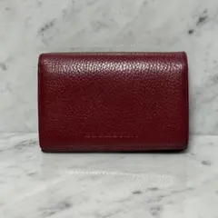 BURBERRY バーバリー 二つ折り財布 本革 レザー ノバチェック 赤