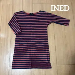 INED ボーダー　ワンピース　赤　ネイビー　レッド　9 サイズ