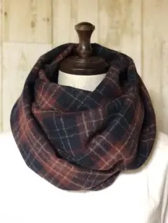 メチャ軽❣️ピュアウールガーゼ二重巻きスヌード❤️クラシカルタータンチェック