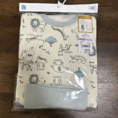 動物柄 長袖ベビーパジャマ 80